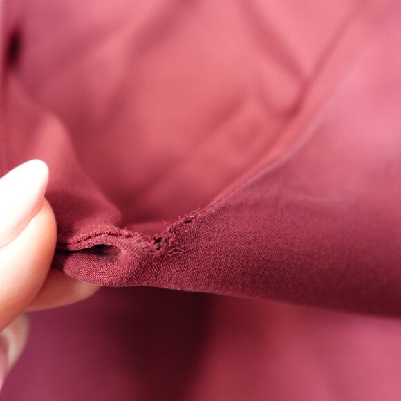 Polo Ralph Lauren Top Womens Medium Silk Blouse VNeck Short Sleeve Red Casual - Picture 3 of 10